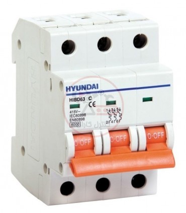 کلید مینیاتوری هیوندا سه پل 32 آمپر Hyundai-3P-C32