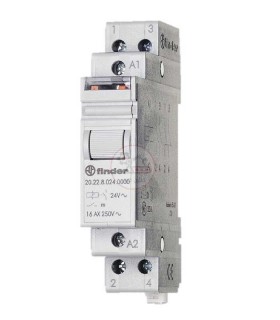 رله ضربه‌ای فیندر 220VAC دو کنتاکت 16 آمپر 20.22.8.230