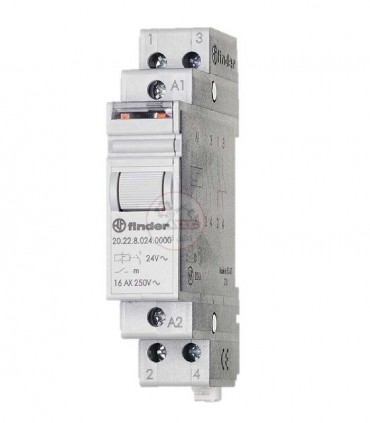 رله ضربه‌ای فیندر 220VAC دو کنتاکت 16 آمپر 20.22.8.230