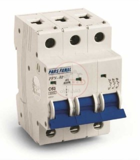 کلید مینیاتوری پارس فانال سه پل 63 آمپر PFN-3P-C63