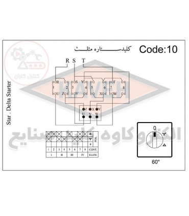 کلید گردان ستاره - مثلت 63 آمپر کاوه 6310