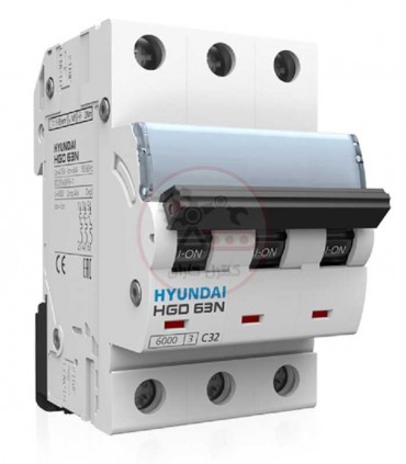کلید مینیاتوری هیوندا سه پل 63 آمپر Hyundai-3P-C63