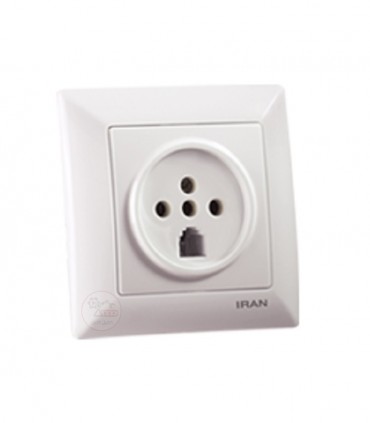 پریز تلفن دوکاره ایران الکتریک مدل الیزه