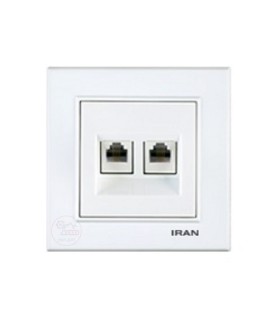 سوکت تلفن دوقلو عمودی ایران الکتریک مدل برلیان