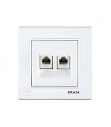 سوکت تلفن دوقلو عمودی ایران الکتریک مدل برلیان