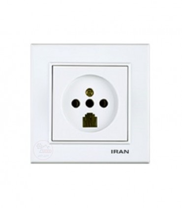 پریز تلفن دوکاره ایران الکتریک مدل برلیان