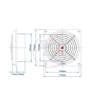 هواکش خانگی  توربو 20 سانتی دمنده VBX_20S2S