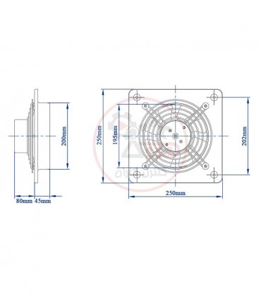 هواکش خانگی فلزی 20 سانتی دمنده VMA-20C4S