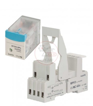 سوکت و رله کاکن 24VDC دو کنتاکت 5 آمپر K705-2PL