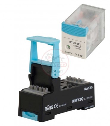 سوکت و رله کاکن 12VAC دو کنتاکت 5 آمپر K705-2PL