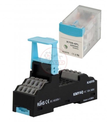 سوکت و رله کاکن 12VDC چهار کنتاکت 3 آمپر K705-4PL
