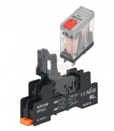 سوکت و رله کاکن دو کنتاکت K706-2PLT-220VAC