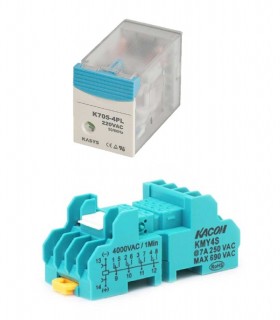 سوکت و رله کاکن 24VAC چهار کنتاکت 3 آمپر K705-4PL