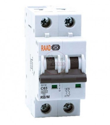 کلید مینیاتوری رعد دو پل 4 آمپر RB/M-2P-C4-6KA