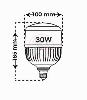 لامپ استوانه ای 30 وات پارس شعاع