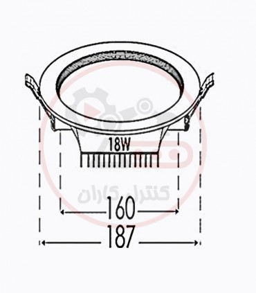 پنل توکار 18 وات پارس شعاع مدل سولاریس
